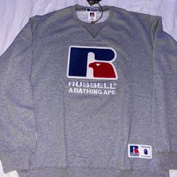 Bape X Russell crew neck sweater size Large