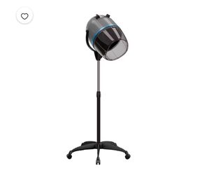 SuperDeal Adjustable Hooded Hair Dryer, Freestanding 1300W Rolling Bonnet Dryer with Temperature Control, Dark Gray