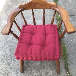 2  Wooden Chairs  Red & Blue  