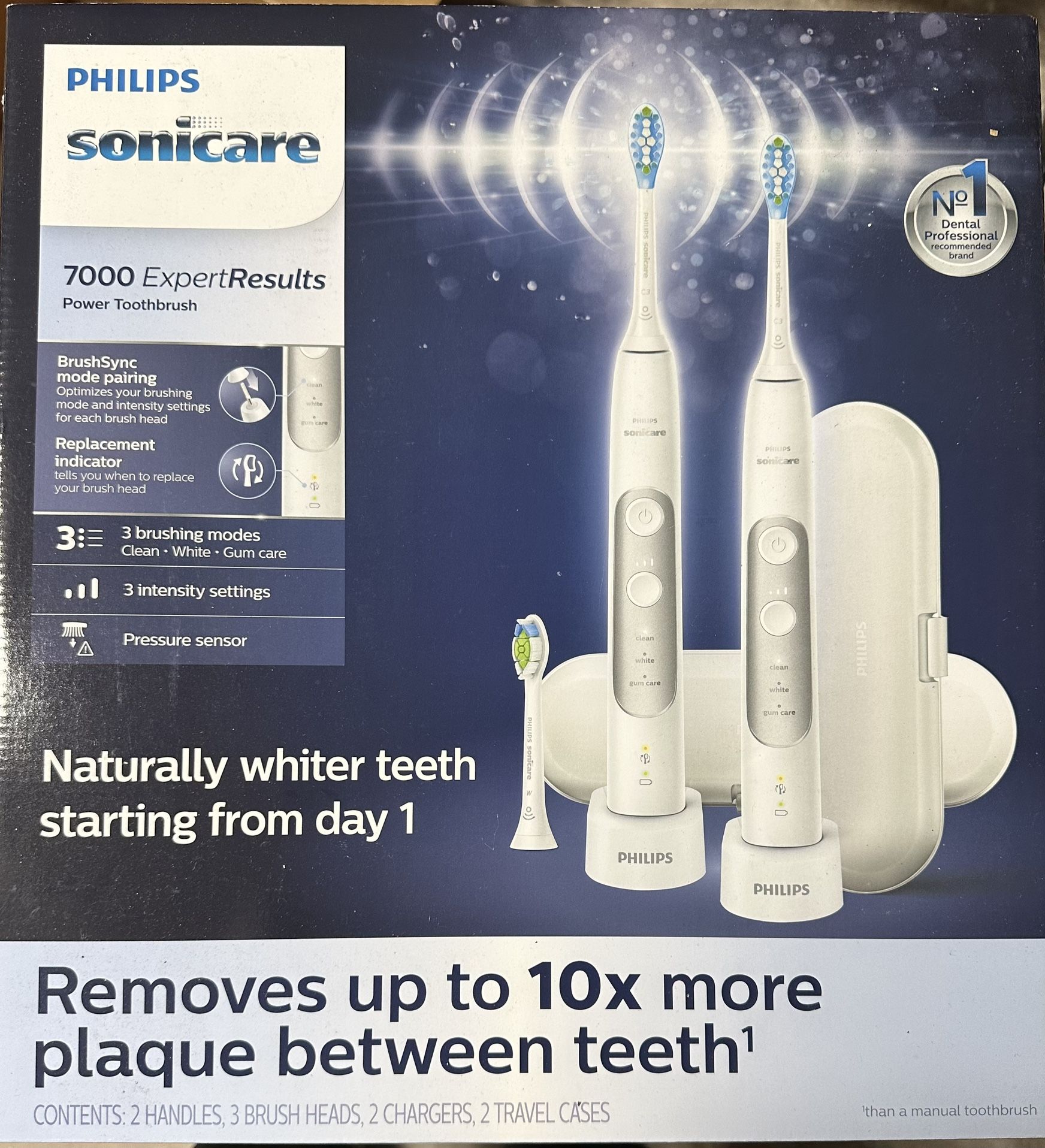 Philips Sonicare Expert Results 7000 Electric Toothbrush HX7533/01 2-Pack Travel