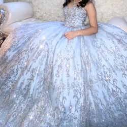 Quinceañera Or Sweet 16 Baby Blue Dress
