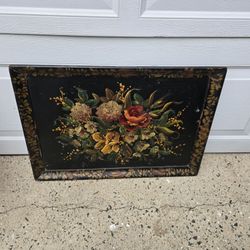 Floral Painting On Wood