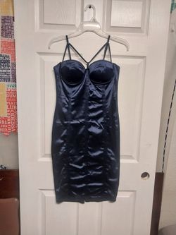 Ladies  Sexy  Dark  Blue  Corset  Dress