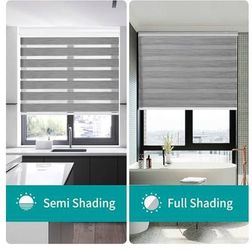 Cordless Zebra Roller Shade for Window,Grey Sheer Mini Zebra Blind