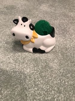 Ceramic cow soap padholder
