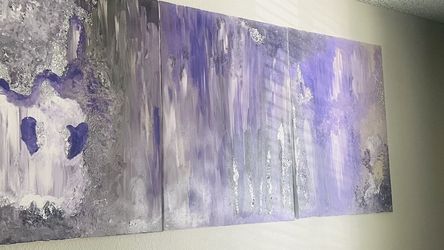 Purple Abstract Painting  Decor 