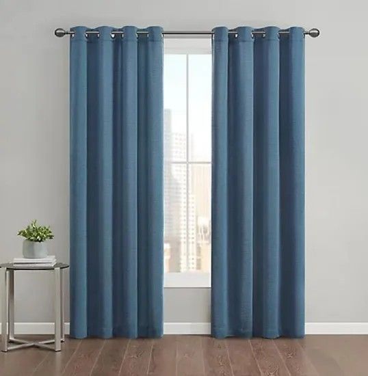 Set of 4 curtain panels Kenneth Cole Grommet Curtains Blue
