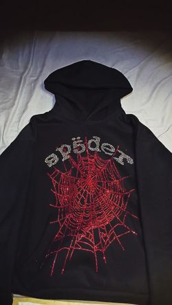 Spider hoodie size large red and black