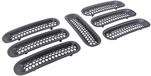 Front Grill Mesh Grill Insert For A Jeep Wrangler Rubicon Sahara JK 2007-2016 7pcs.(Matte Black)