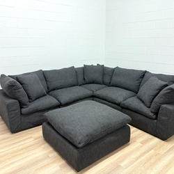 Cloud Modular 5-Piece L-Sectional W/ Cloud Ottoman by Restoration Hardware – Delivery Available