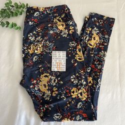 💙LULAROE • Floral Print TC Leggings (fits 12-18)
