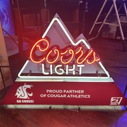 Coors Light WSU Cougars Neon Beer Sign