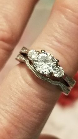 Stainless steel 2 piece wedding set size 8