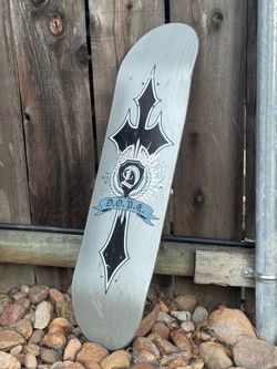 Y2K Gothic Tattoo Skateboard Deck Cross Graphic D.O.P.E. Banner 8.25"