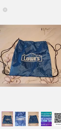 3/$10 🌟 NEW Blue & White Lowe's Drawstring Bag