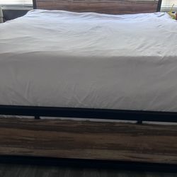 California king Bed  Frame And Mattress 