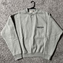 Essentials Fear Of God Dark Oatmeal Crew Neck Sweatshirt 