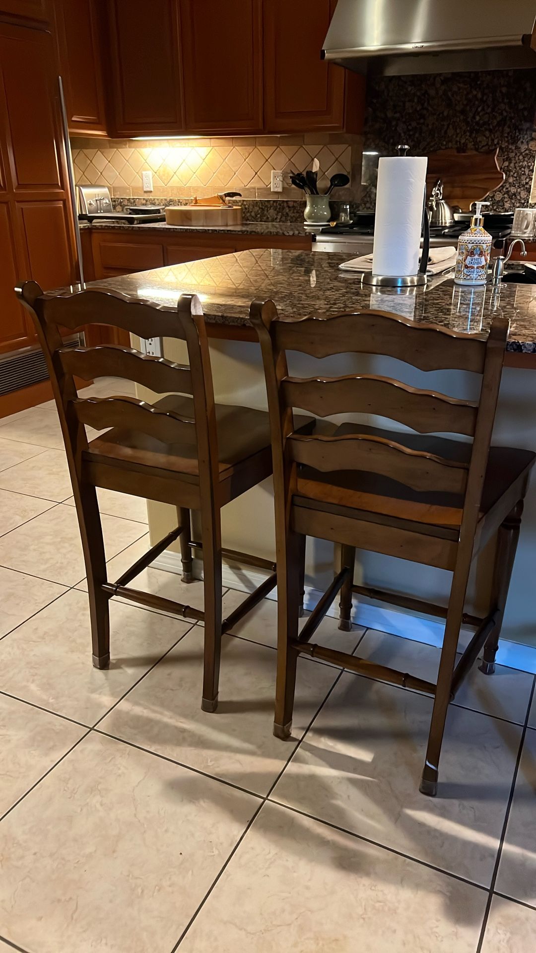 4 Wood Bar Stools - Pier 1