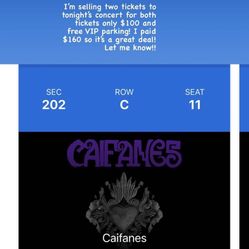 Concert tickets 