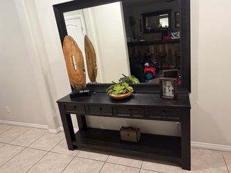 Large Wall Mirror with console table