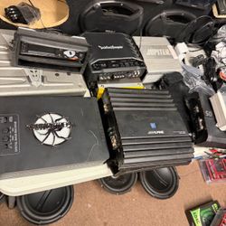 Used car audio amplifiers available from Soundstream, Rockford Fosgate, Alpine and more. Different models and prices available. All amplifiers work. L