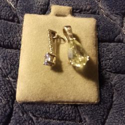 2 ...14k White Gold Diamond Pendants 