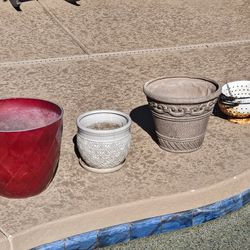 Outdoor Flower Pots Hanging Ceramic Resin Metal