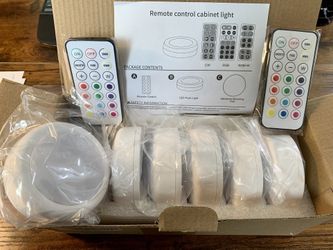 Set of 6, 16 Color Under Cabinet lights with 2 Remote controls-New