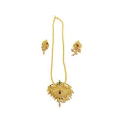 Indian gold polki pendant set with earrings  
