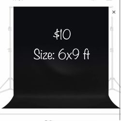 6x9 ft Black Backdrop Premium Polyester Fabric With Rod Pocket