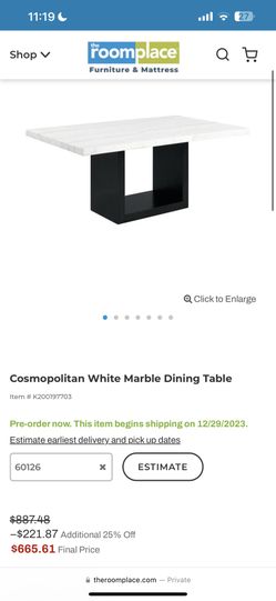 white marble dining table