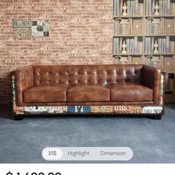 Faux Leather Couch 