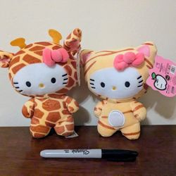 Giraffe and Tiger Hello Kitty Set