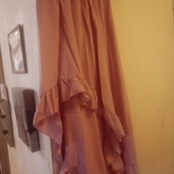 Pink Hi-Low Long Skirt And Top Medium 