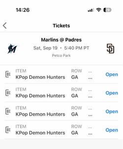 Padres K-Pop theme ticket add on 4
