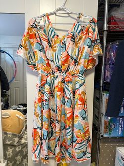 Tropical Print Summer Dress