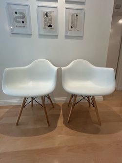 white chairs x 2