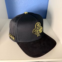 Black and Gold Club Emblem Snapback Hat