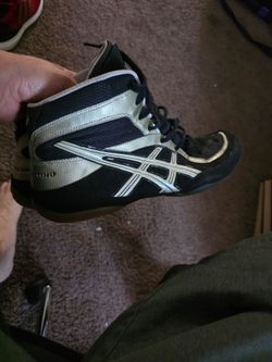 Asics Split Second JY802 Wrestling Shoes Mens Size 11.5 Black Gold