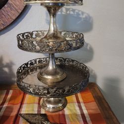 Godinger Silver Cake Plates With Serving Knife