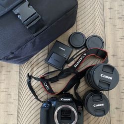 Canon EOS Rebel T6 DSLR Camera Kit – Excellent Condition – Mega Bundle: Lenses, Charger, Bag, Original Packaging