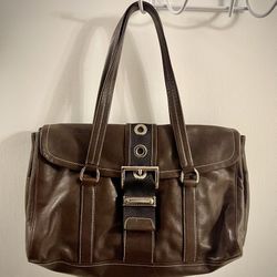 Prada Tessuto Leather Handbag – Brown – Lightly Used