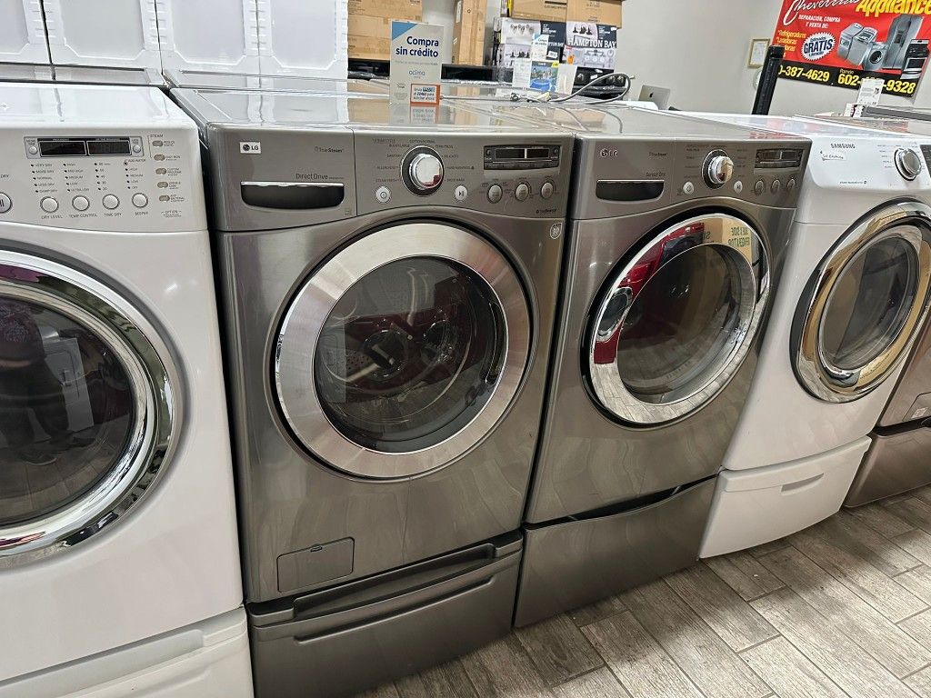 LG stainless steel Frontload washer and dryer set electric XL