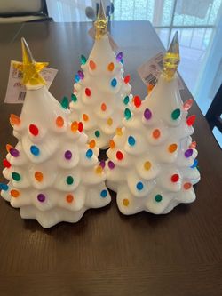 White Christmas trees decorations