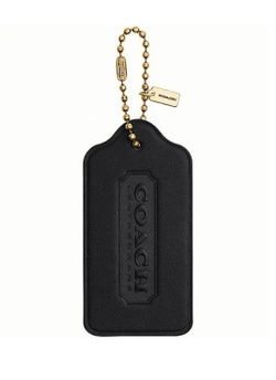 Coach Leather Luggage Tag with Chain
