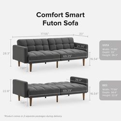 Dark Gray Sofa Bed Couch 🛋️ New In Box Folds Down Into A Bed 🛏️ 