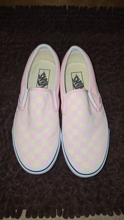 Women's Pink&White Checkered Vans