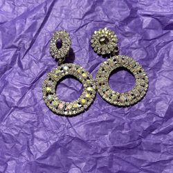 Large crystal vintage earrings
