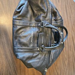 Camaro Black Leather Duffel Bag