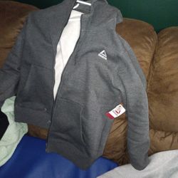 Zip Up Pullover, Dark Greay. Looks Great